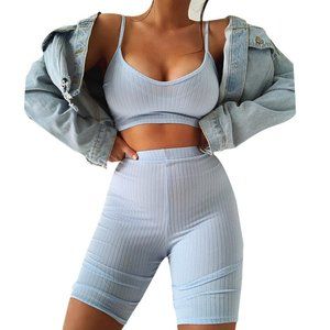 Biker Top and Shorts Set